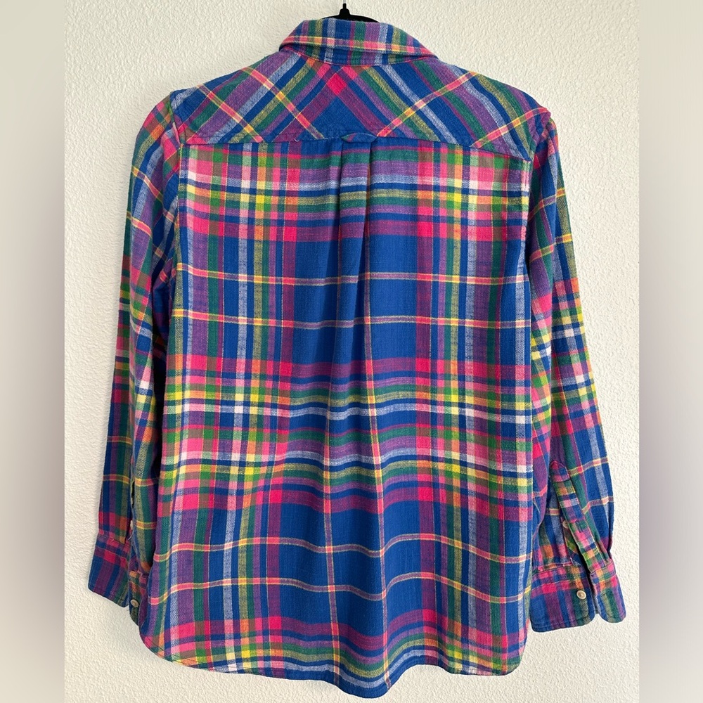 J. Crew Classic Blue and Pink Plaid Button Down Shirt - Picture 2 of 7